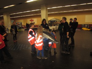 Practising a whale rescue at Whalefest 2012
